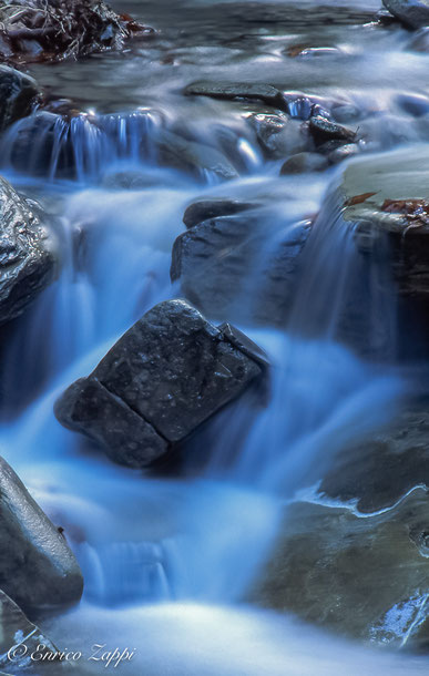 Riserva Naturale Integrale di Sasso Fratino: magica atmosfera alla "Fonte del Maresciallo": l'acqua del ruscello con la luce mattutina di una giornata velata di nubi assume sulla pellicola una tonalità che a me pare paradisiaca!