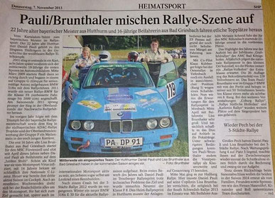 Bericht Passauer Neue Presse, November 2013
