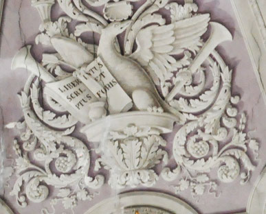Santo Pietro di Tenda - Eglise Saint-Jean et de l'Immaculée-Conception - Extrait de l'Apocalypse, livre 5,1 "Liber scriptus intus et foris"