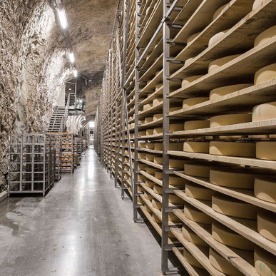 Käse, der im Felsenkeller reift