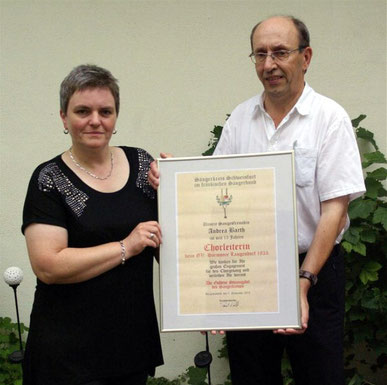 Goldene Stimmgabel des Sängerkreises an Andrea Barth - 2016