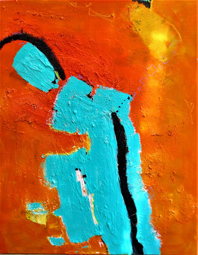 "Nachdenklichl" mixed media , 80x100cm , B 274