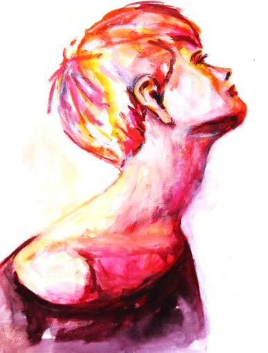 Abgewandt und doch interessant    32  x  41   Aquarell