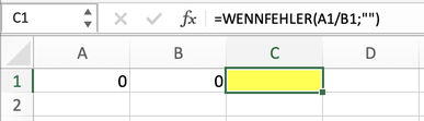 Excel #DIV/0! ausblenden