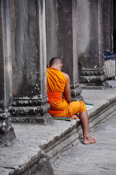 Mönch in Angkor Wat