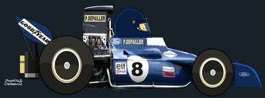 Patrick Depailler by Muneta & Cerracín - Tyrrell 008