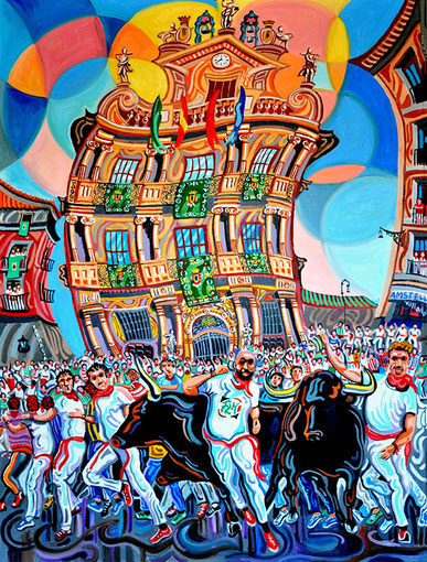 SAN FERMIN (PAMPLONA). Oleo sobre lienzo. 130 x 97 x 3,5 cm.