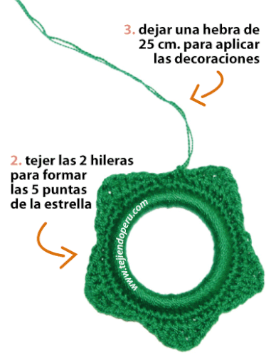 estrella con argolla en crochet