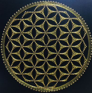 糸掛けアート　糸掛け曼荼羅　ストリングアート　フラワーオブライフ 009フラワーオブライフ②/糸かけ曼荼羅アート | Sayang Sayang