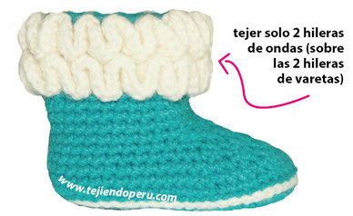 Tutorial: botitas con ondas para bebes (wiggle crochet baby booties free tutorial)