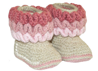 Tutorial: botitas con ondas para bebes (wiggle crochet baby booties free tutorial)