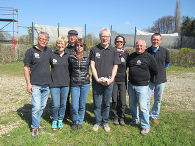 Alfeld 1 Regionalligateam: Karl und Angela Hahlbohm, Michel Schille-Schumacher, Annette Glüsen, Frank Schomburg, Walburga Schumacher, Manfred Hörding und Wolfgang Koch. 