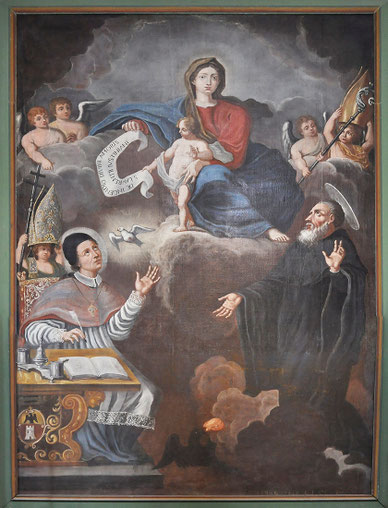 La Vierge à l'Enfant, Saint Laurent Giustiniani et le corbeau, Saint Antoine abbé