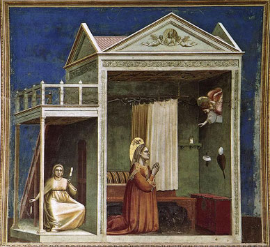 Giotto - l'Annonciation à Anne - Padoue - chapelle des Scrovegni