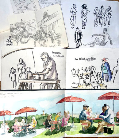 Workshop - Menschen in Szene setzen beim Urban Sketching: Sa, 7.3.26, 14-18h