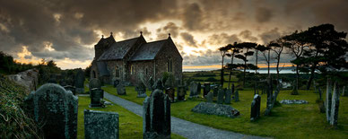Wales, cemetery, moonlight