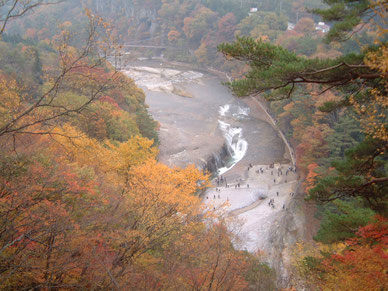 紅葉の吹割渓谷と千畳敷