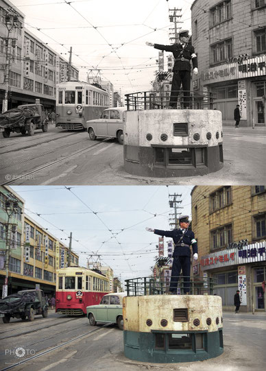 1962（昭和37）年2月25日、金沢市香林坊交差点