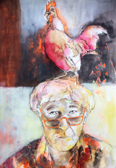 In den Kopf gestiegen   34  x  50          Aquarell, Jaxon