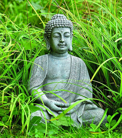 Buddha Statue garten klein sitzend aus Stein