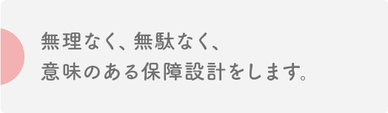 無理・無駄のない保障設計　タイトル
