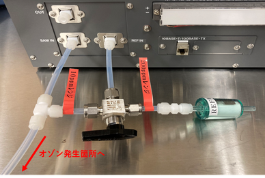 オゾン濃度測定装置背面部接続事例