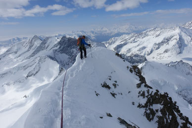 Skihochtour, Gross Grünhorn, Grünegghorn, Gipfelgrat