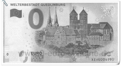 Gestern entdeckt: 0 Euroschein Welterbestadt Quedlinburg ( in Original rosa)