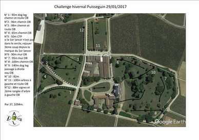 Plan du parcours du Challenge Hivernal 2017 de DGAL