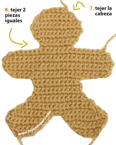 Cómo tejer galletas de jengibre a crochet (crochet gingerbread cookies tutorial)