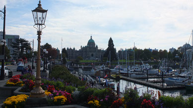 Victoria - Blick auf den Hafen und das Parliament Building im Hintergrund