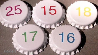 Real rare test caps with # 1-27 in 6 different colours, common black is missing in picture.