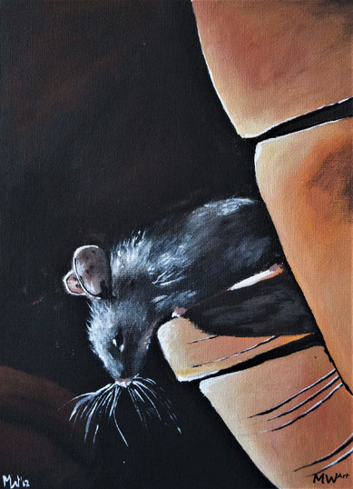 Acrylbild - Maus im Tonkrug