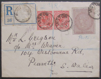 A registered cover from Lundy to South Wales. Dated 18th August 1911.