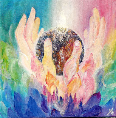 Protection 2020 - oil on canvas . cm 30x30 - Private collection IT