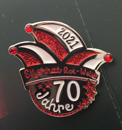 Unsere Plakette zur Session 2021 - 70 Jahre Elferrat Rot-Weiss