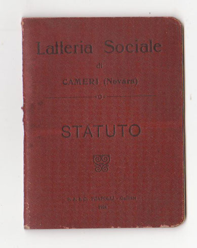 1924  Libretto Statuto Latteria