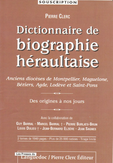 Document de souscription au dictionnaire de Pierre CLERC