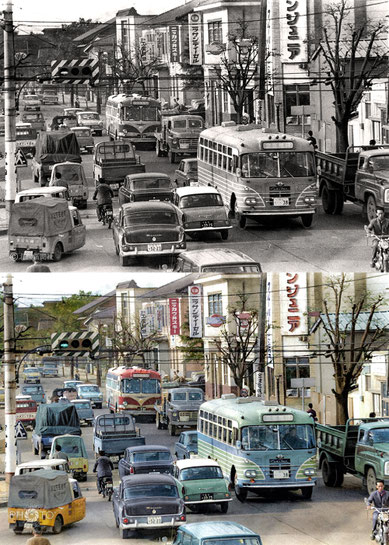 1964（昭和39）年10月12日、金沢市六枚町の昭和通り