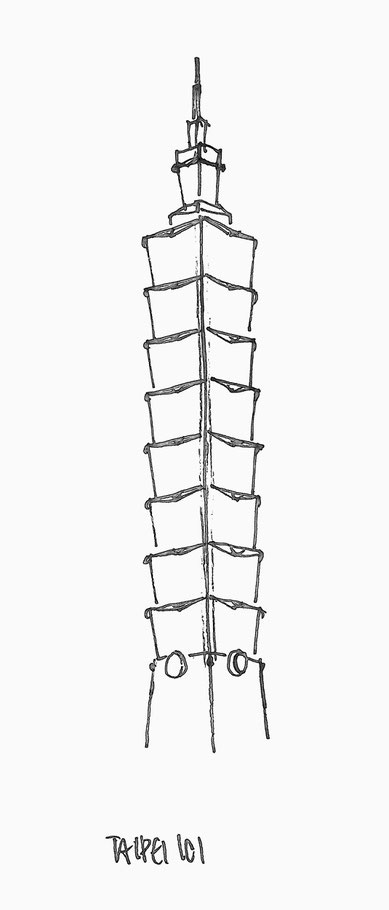 Taipei 1010 Skyscraper Sketch Heidi Mergl Architect