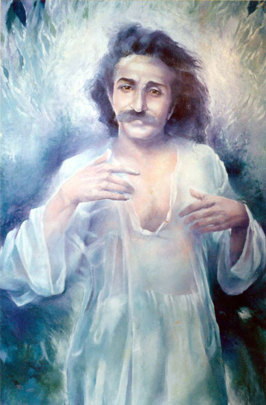 "Meher Baba in the forest" - 1992 ; Mira Hocking - Courtesy of Dennis Schlaen