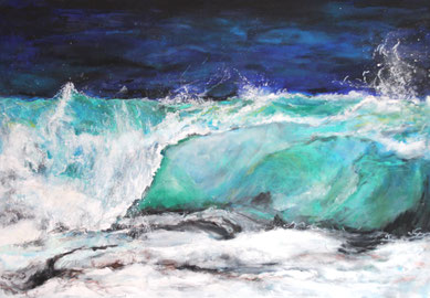 Nordseewelle 70  x  100     Acryl, Pastellkreide  ( verkauft )