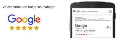Reseñas opiniones reales en  Google de Pintores Mysafer