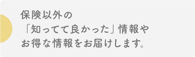 保険以外の情報をお届け　タイトル