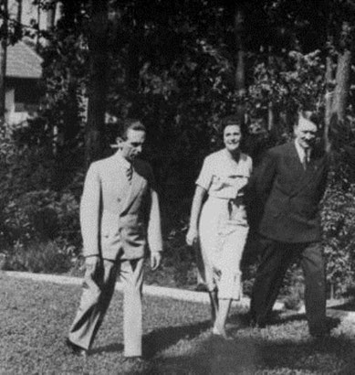 Propagandaminister Joseph Goebbels, Adolf Hitler og filminstruktør Leni Riefenstahl