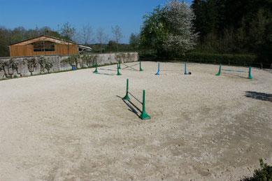 Carrière avec les obstacles et manège