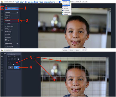 How to straighten the horizon on a picture