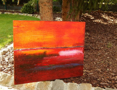 bild abstrakt orange landschaft