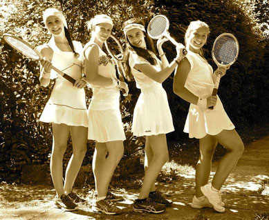 Stage tennis e ritratto vintage