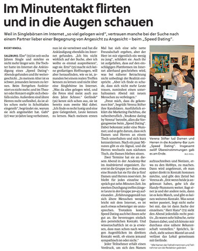 Presse: Speeddating von you & me in Salzburg by Verena